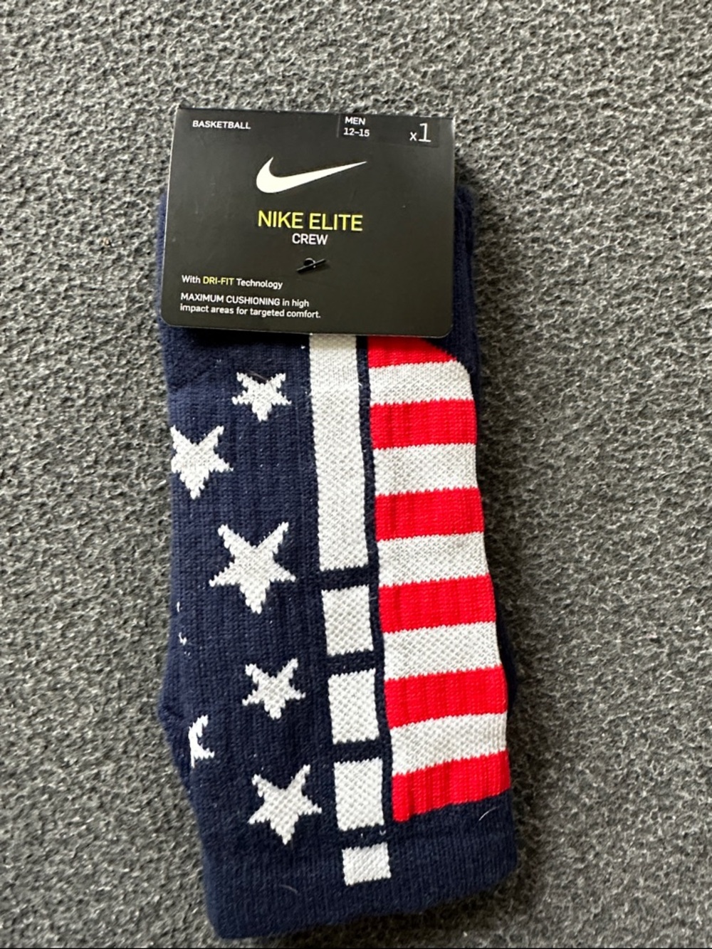 Nike Elite Crew Socks - Navy, Red, White Stars & Stripes
